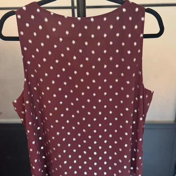 Nine West Burgundy Polka Dot Cold Shoulder Top - Picture 5 of 7